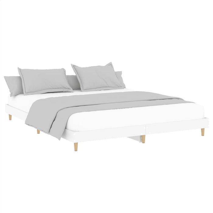 Bed Frame without Mattress White 200x200 cm Engineered Wood