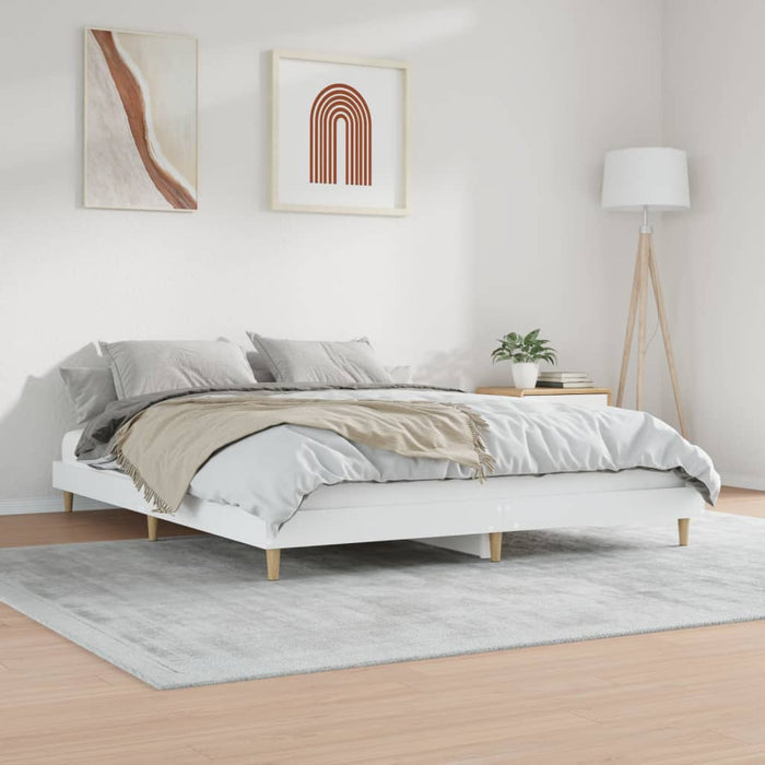 Bed Frame without Mattress White 200x200 cm Engineered Wood