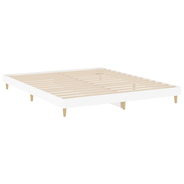 Bed Frame without Mattress White 200x200 cm Engineered Wood