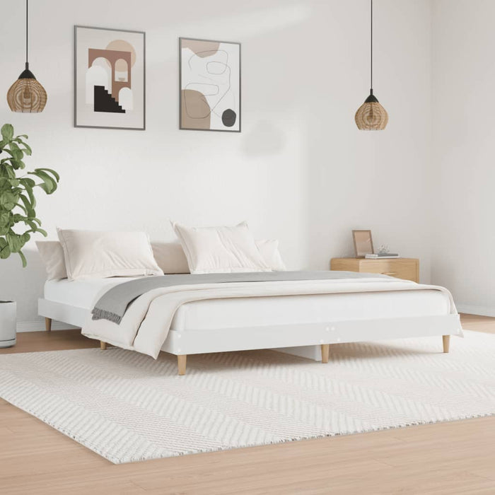 Bed Frame without Mattress White 200x200 cm Engineered Wood