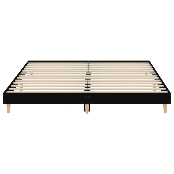 Bed Frame without Mattress Black 200x200 cm Engineered Wood