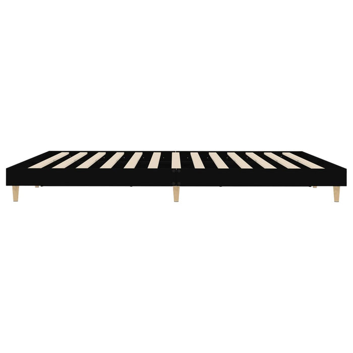 Bed Frame without Mattress Black 200x200 cm Engineered Wood