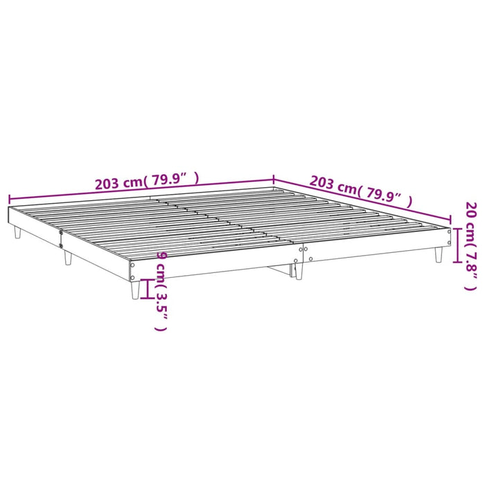 Bed Frame without Mattress Black 200x200 cm Engineered Wood