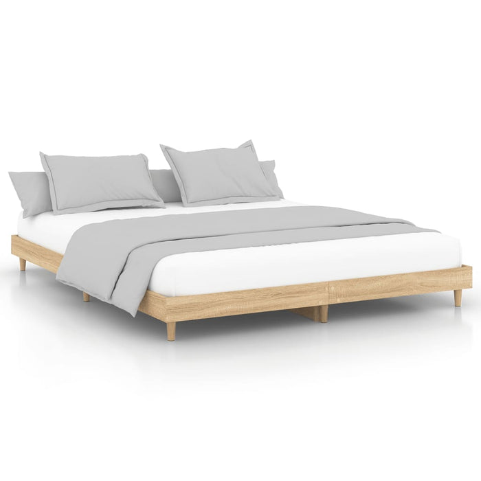 Bed Frame without Mattress Sonoma Oak 200x200 cm Engineered Wood