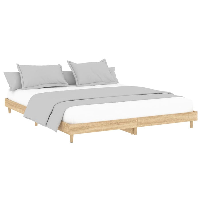 Bed Frame without Mattress Sonoma Oak 200x200 cm Engineered Wood