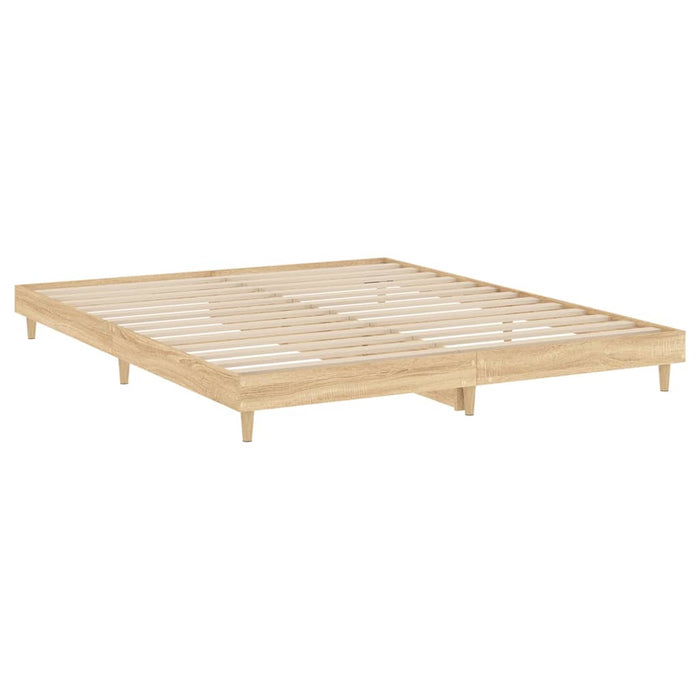 Bed Frame without Mattress Sonoma Oak 200x200 cm Engineered Wood