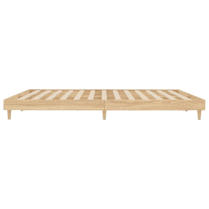 Bed Frame without Mattress Sonoma Oak 200x200 cm Engineered Wood