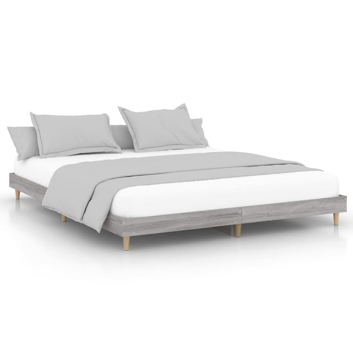 Bed Frame without Mattress Grey Sonoma 200x200 cm Engineered Wood