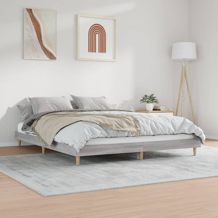 Bed Frame without Mattress Grey Sonoma 200x200 cm Engineered Wood