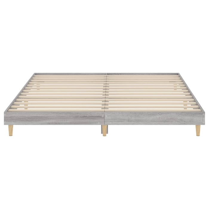 Bed Frame without Mattress Grey Sonoma 200x200 cm Engineered Wood