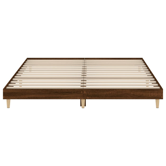 Bed Frame without Mattress Brown Oak 200x200 cm Engineered Wood