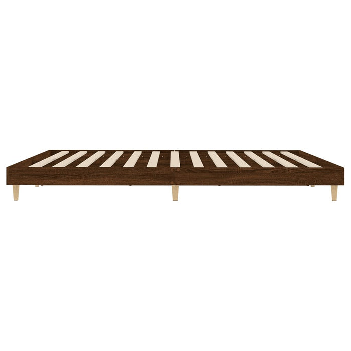 Bed Frame without Mattress Brown Oak 200x200 cm Engineered Wood