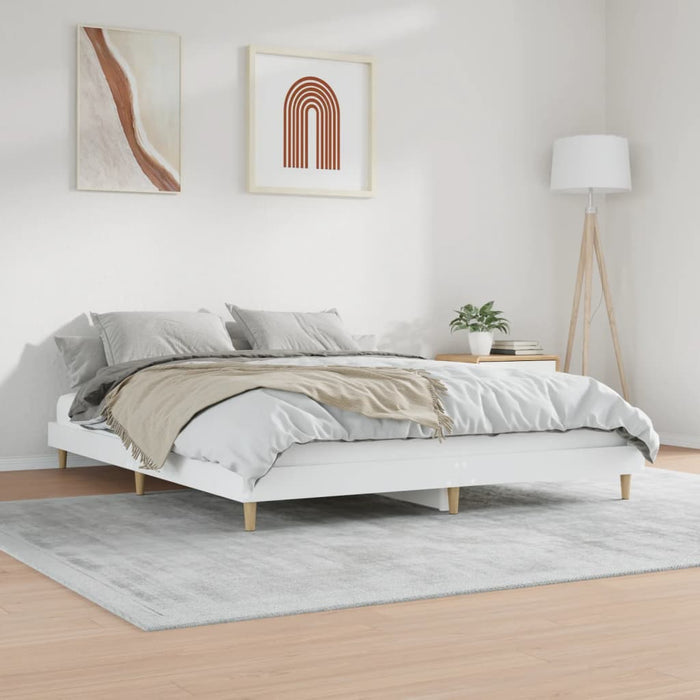 Bed Frame without Mattress White 180x200 cm Super King Engineered Wood