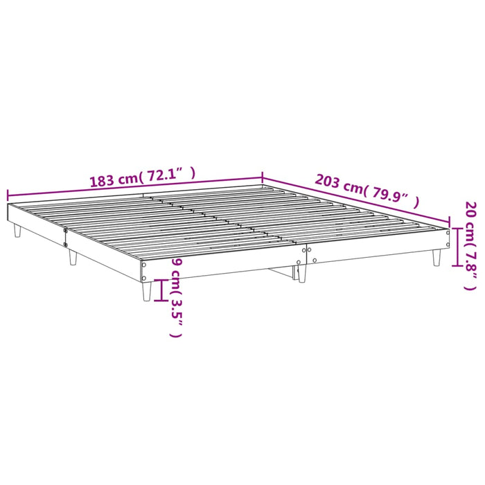 Bed Frame without Mattress White 180x200 cm Super King Engineered Wood