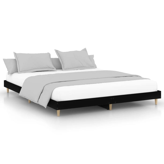 Bed Frame without Mattress Black 180x200 cm Super King Engineered Wood