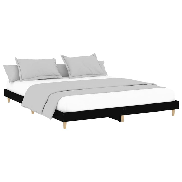 Bed Frame without Mattress Black 180x200 cm Super King Engineered Wood