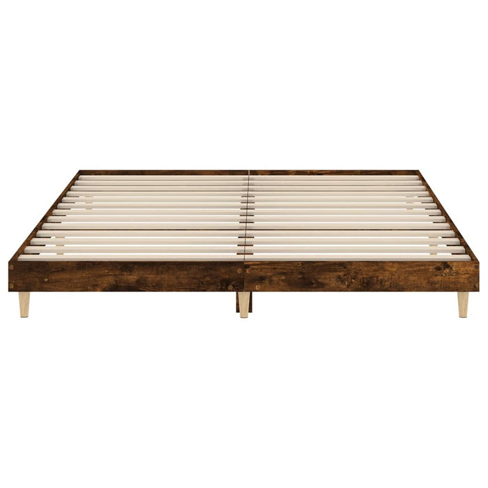 Bed Frame without Mattress Smoked Oak 180x200 cm Super King Engineered Wood