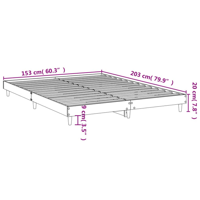 Bed Frame without Mattress Smoked Oak 150x200 cm King Size Engineered Wood