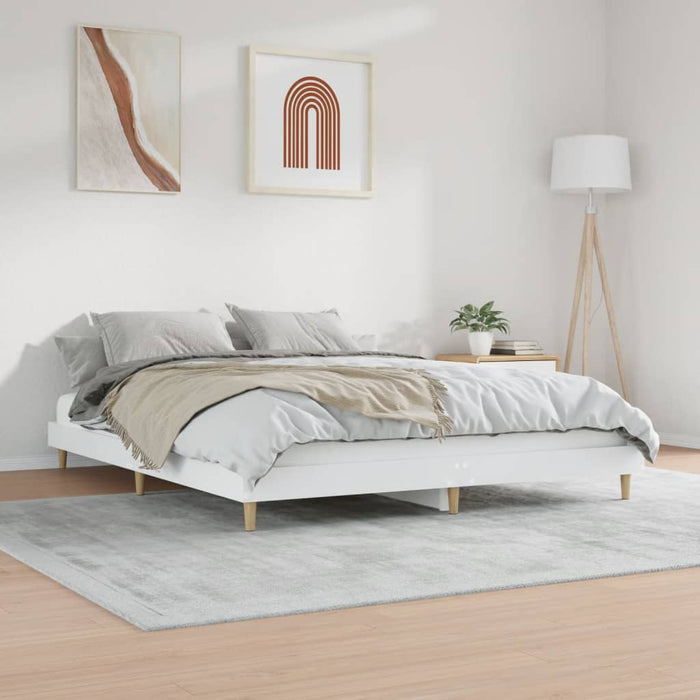 Bed Frame without Mattress White 140x200 cm Engineered Wood