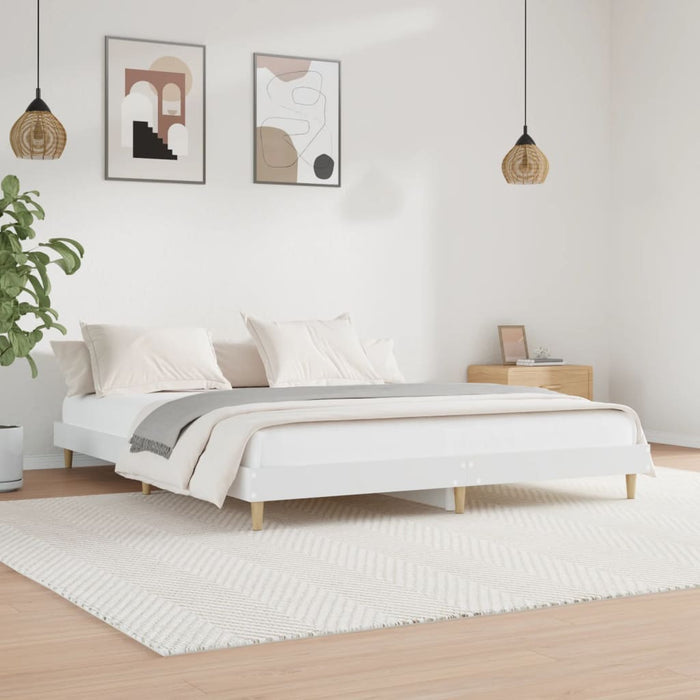 Bed Frame without Mattress White 140x200 cm Engineered Wood