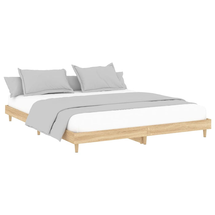 Bed Frame without Mattress Sonoma Oak 140x200 cm Engineered Wood