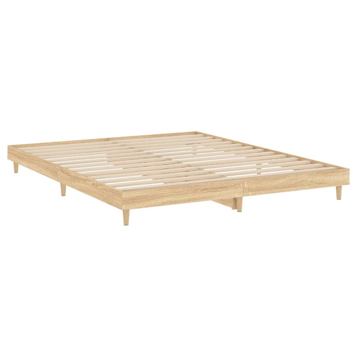 Bed Frame without Mattress Sonoma Oak 140x200 cm Engineered Wood