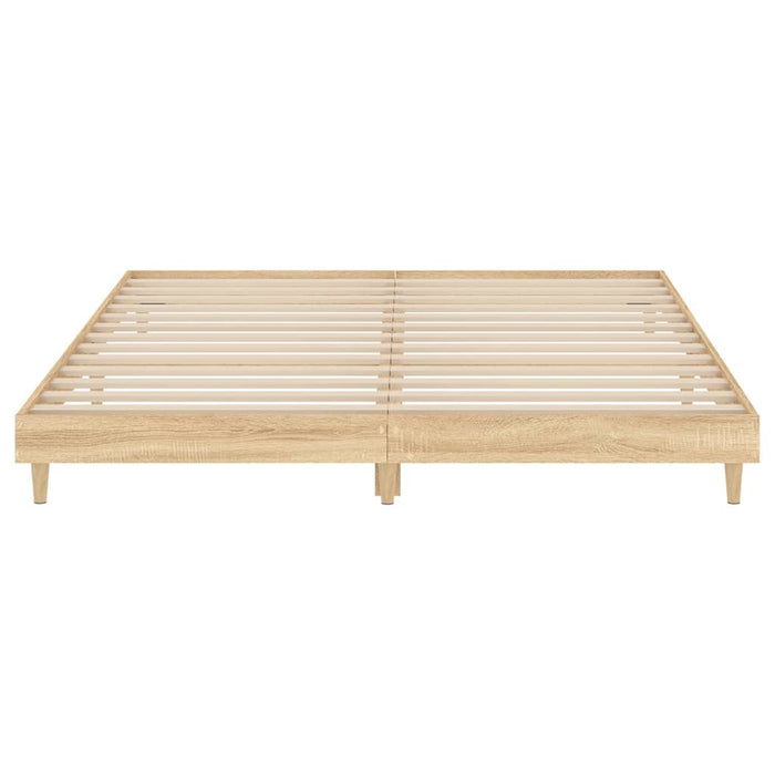 Bed Frame without Mattress Sonoma Oak 140x200 cm Engineered Wood