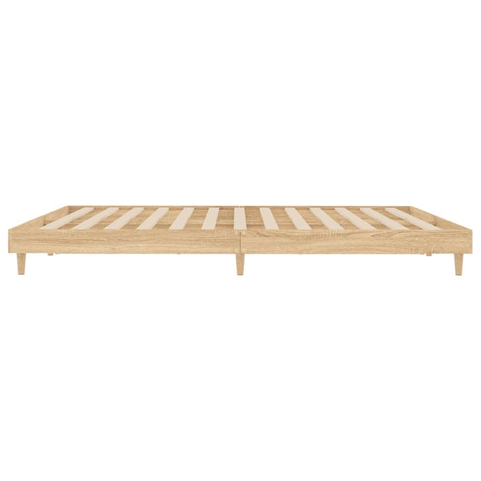 Bed Frame without Mattress Sonoma Oak 140x200 cm Engineered Wood