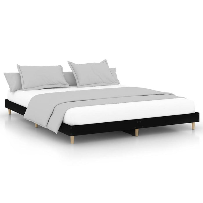 Bed Frame without Mattress Black 120x200 cm Engineered Wood