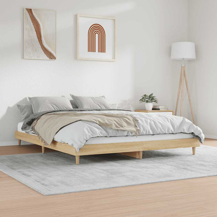 Bed Frame without Mattress Sonoma Oak 120x200 cm Engineered Wood