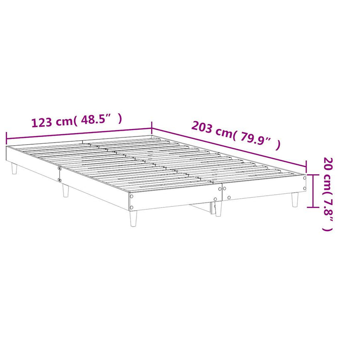 Bed Frame without Mattress Sonoma Oak 120x200 cm Engineered Wood