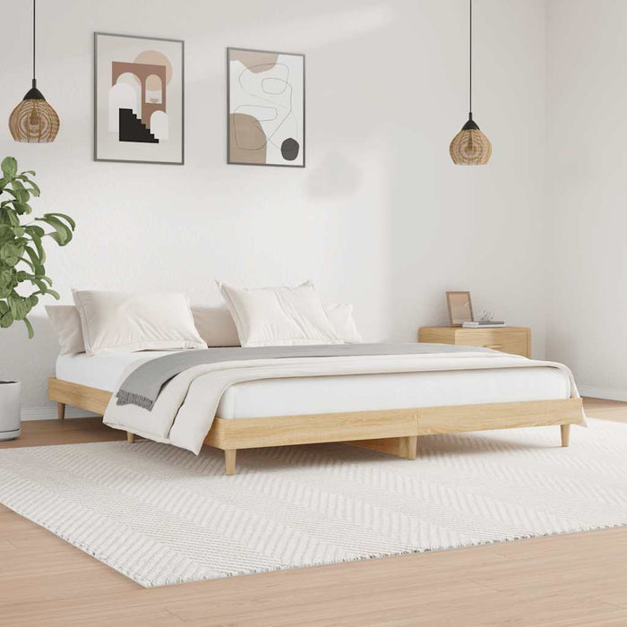 Bed Frame without Mattress Sonoma Oak 120x200 cm Engineered Wood