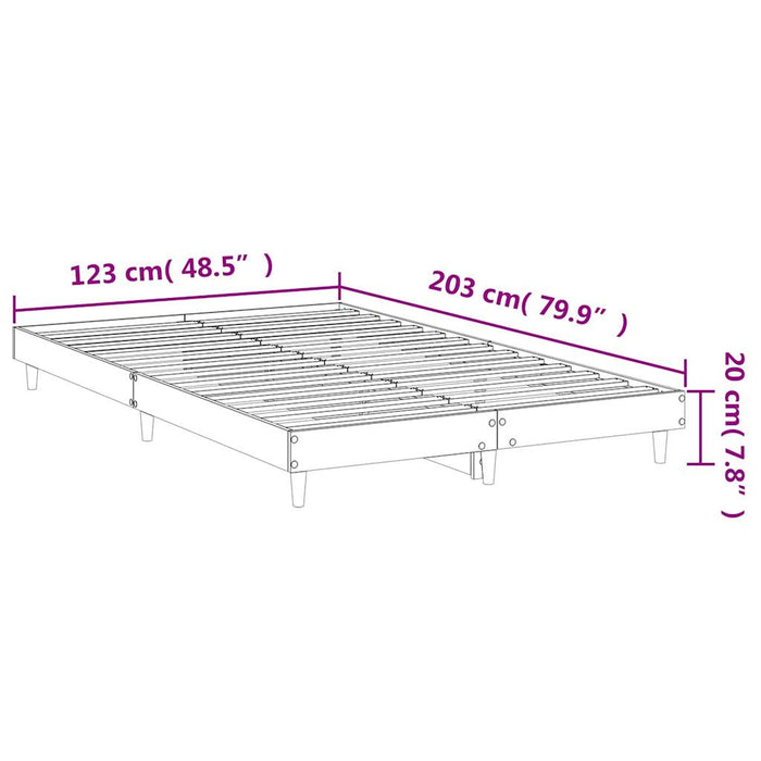 Bed Frame without Mattress Smoked Oak 120x200 cm Engineered Wood