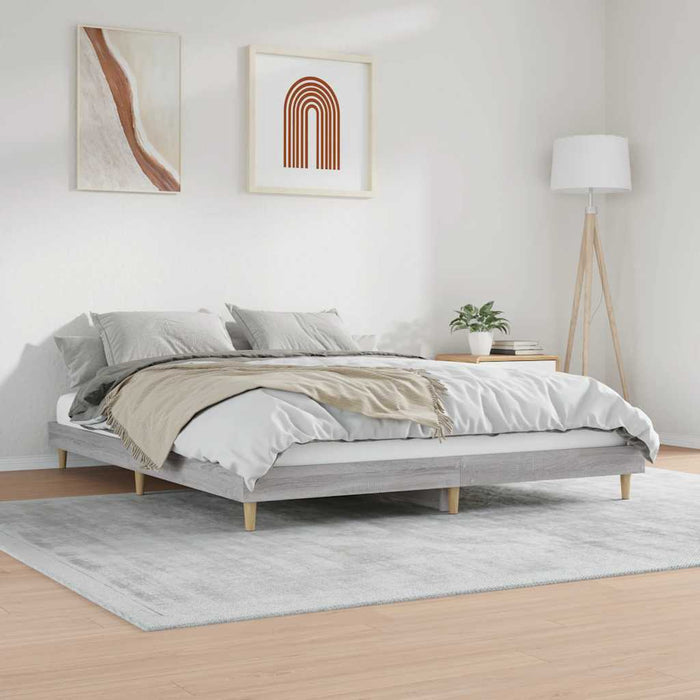 Bed Frame without Mattress Grey Sonoma 120x200 cm Engineered Wood