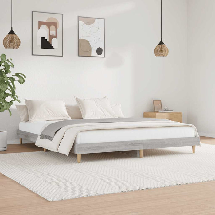 Bed Frame without Mattress Grey Sonoma 120x200 cm Engineered Wood