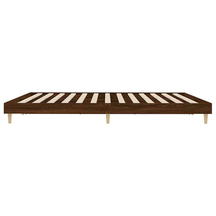 Bed Frame without Mattress Brown Oak 120x200 cm Engineered Wood