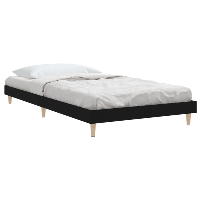 Bed Frame without Mattress Black 100x200 cm Engineered Wood