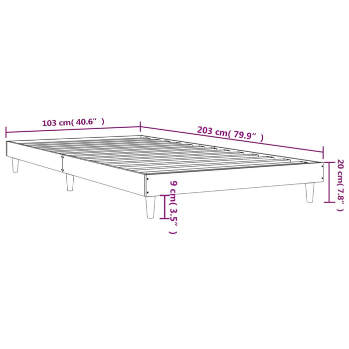 Bed Frame without Mattress Black 100x200 cm Engineered Wood