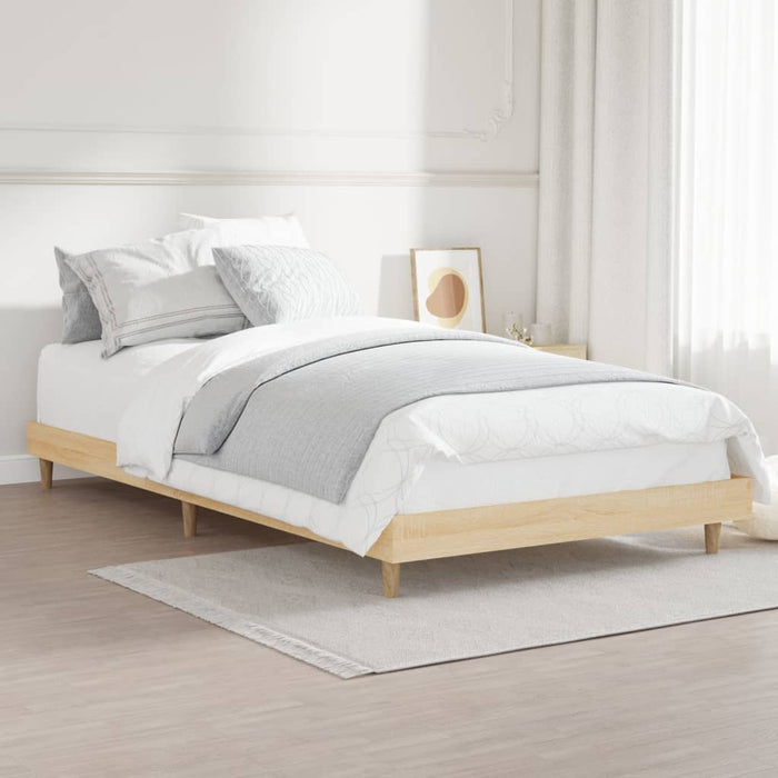 Bed Frame without Mattress Sonoma Oak 100x200 cm Engineered Wood