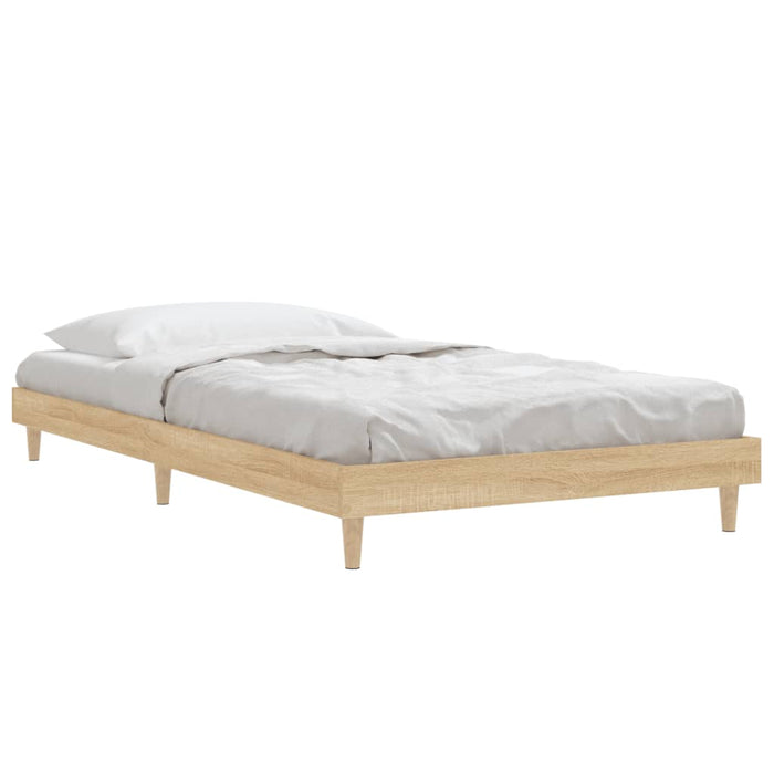 Bed Frame without Mattress Sonoma Oak 100x200 cm Engineered Wood