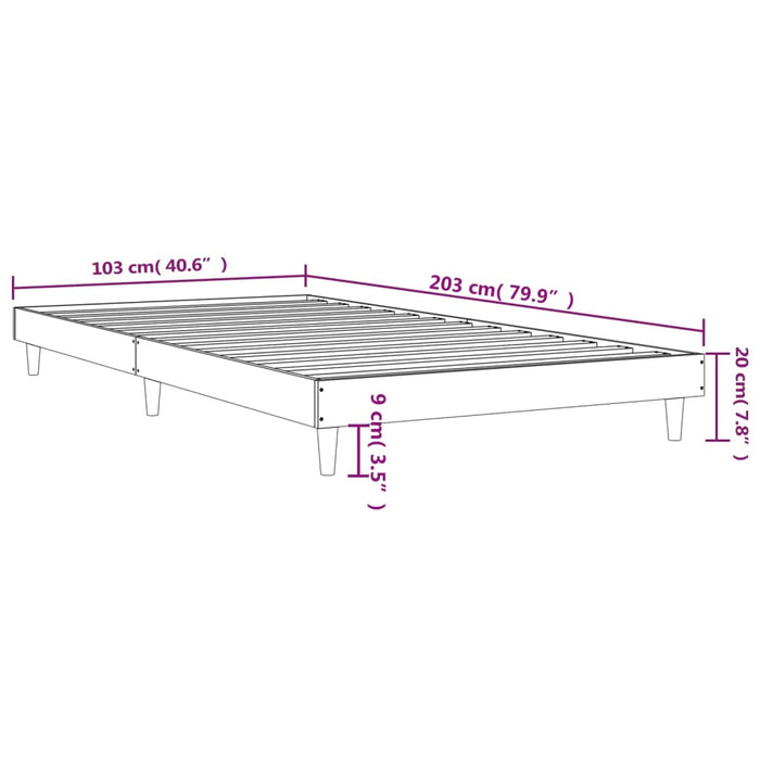 Bed Frame without Mattress Sonoma Oak 100x200 cm Engineered Wood