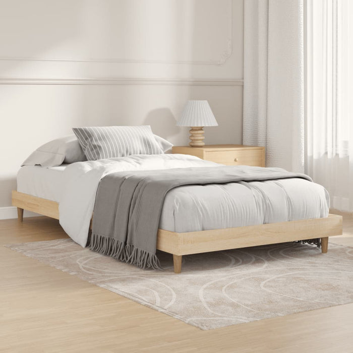 Bed Frame without Mattress Sonoma Oak 100x200 cm Engineered Wood