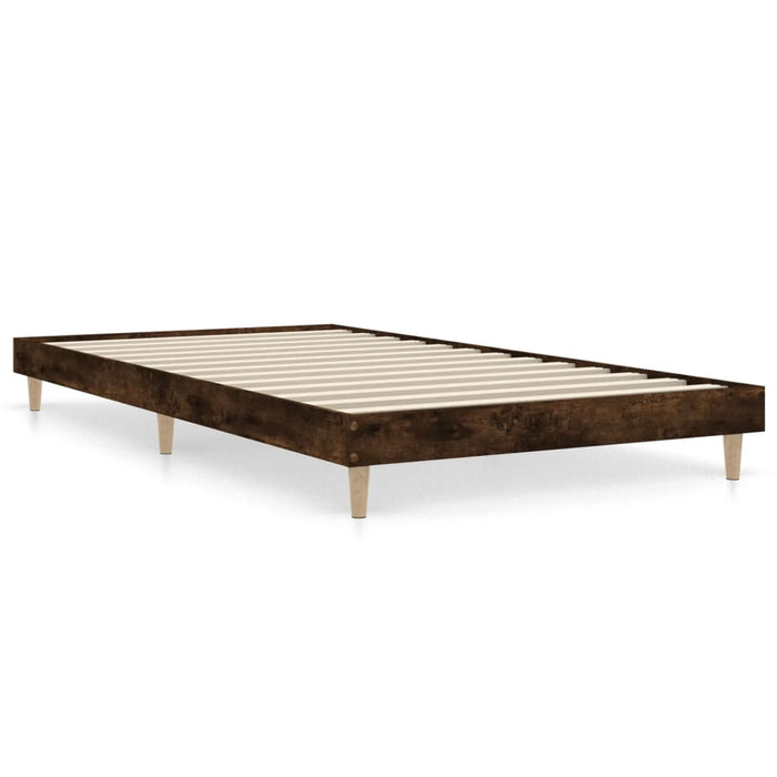 Bed Frame without Mattress Smoked Oak 100x200 cm Engineered Wood