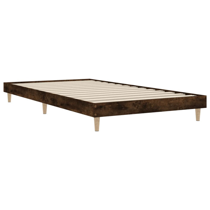 Bed Frame without Mattress Smoked Oak 100x200 cm Engineered Wood