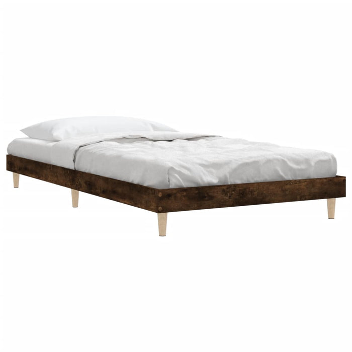 Bed Frame without Mattress Smoked Oak 100x200 cm Engineered Wood