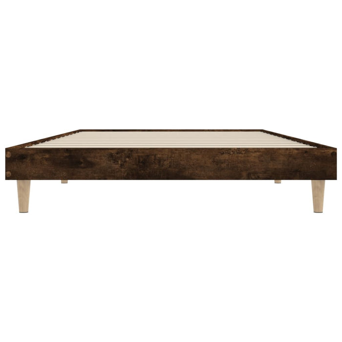 Bed Frame without Mattress Smoked Oak 100x200 cm Engineered Wood