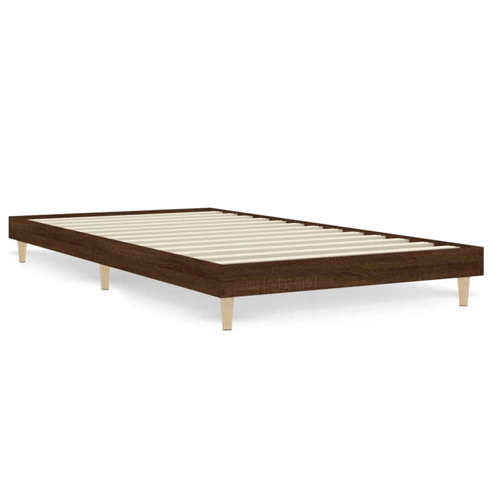 Bed Frame without Mattress Brown Oak 100x200 cm Engineered Wood