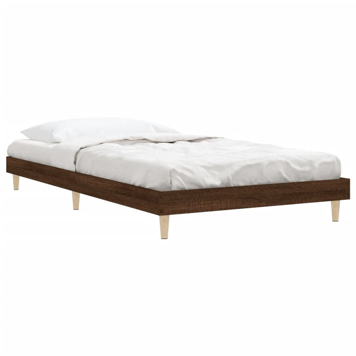 Bed Frame without Mattress Brown Oak 100x200 cm Engineered Wood