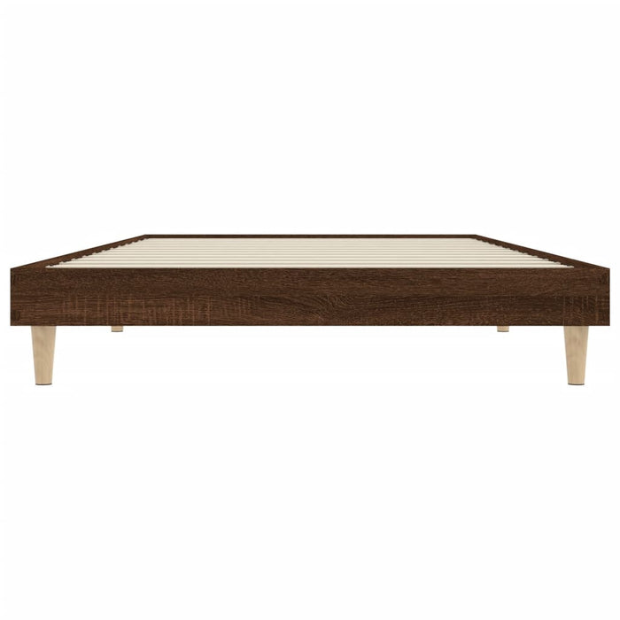 Bed Frame without Mattress Brown Oak 100x200 cm Engineered Wood