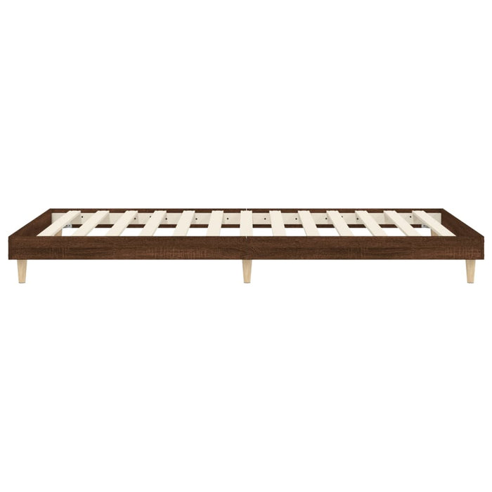 Bed Frame without Mattress Brown Oak 100x200 cm Engineered Wood